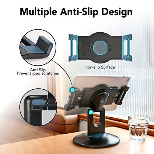 EHO Tablet Kiosk Stand, 360° Rotating Commercial Tablet Stand, Retail Kiosk, 6"-13" (Screens) Adapter Universal Holder for iPad, Air, Mini, Microsoft Surface, Most Tablets - Black - color: Black