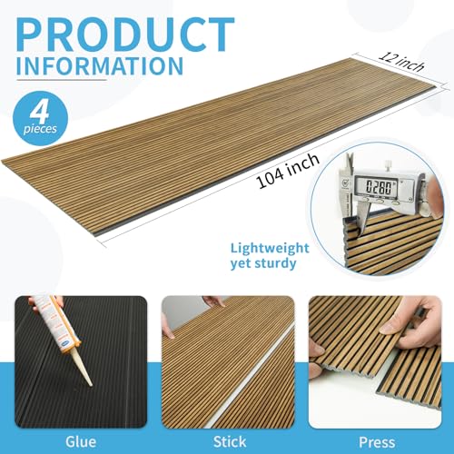 Art3d Fine Bar Design Slim Slat Wall Panel, 104 x 12 Inch, 4-Pack, Teak - color: Fine Bar Teak