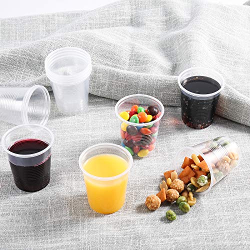 Turbo Bee 600 Pack 3 OZ Clear Plastic Cups,Disposable Bathroom Mouthwash Cups, Small Plastic Espresso Tumblers Ideal for Drinking Tasting, Food Samples - size: 3oz (Pack of 2)
