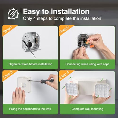 FREELICHT 6 Pack Emergency Lights for Business, Square Heads, 90min Battery - size: 6 pack