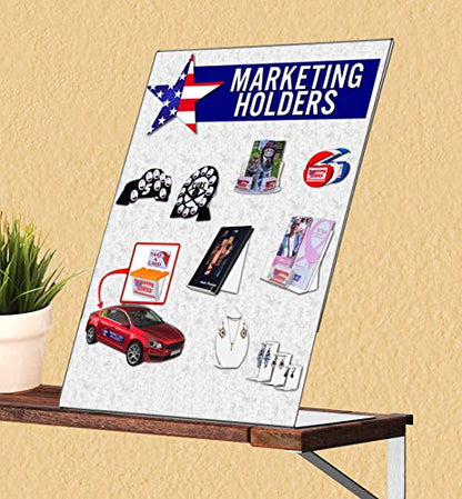 Marketing Holders 2 Pack Acrylic Sign Holder for 8.5" x 11" Printed Materials Clear Slant Back Plexiglass Countertop Side Load POP Display Stand for Retail Stores Hotels Offices and Restaurants - size: 8.5"w x 11"h