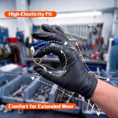 ANBOSON 10 Mil Heavy Duty Mechanic Nitrile Gloves, Black Large 1000 Count - color: Black-1000, size: Large