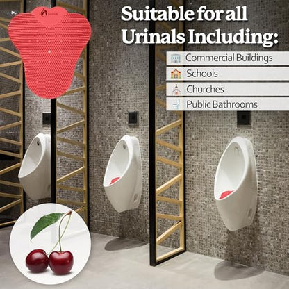 Premium Large Urinal Screen Deodorizer 10 pack of 3D Wave – Anti-Splash Urinal Cake infused with Essential Oils for Long Lasting 30-Day Odor Control in Bathrooms Toilets Offices Schools, Cherry Scent - color: Red