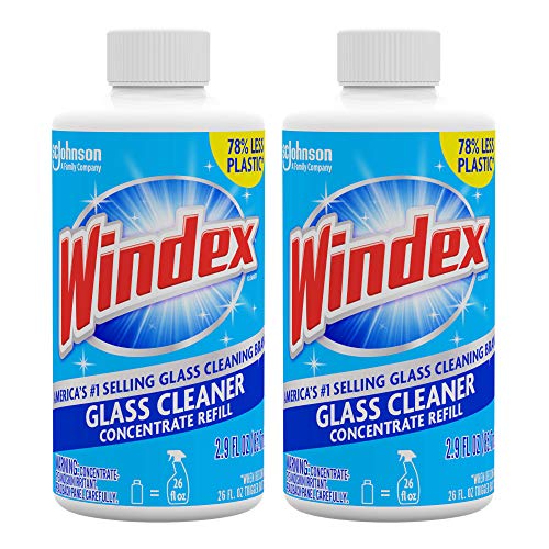 Windex Glass Cleaner Concentrate, Two 2.9 Ounce Concentrated Refill Bottles