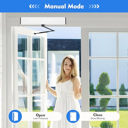 50W 24V Automatic Electric Handicap Swing Door Opener Remote Controllers w/Push Buttons Brushless Motor Gate Opener Remote Door Kit Handicap Door Operator Closer +2 x Remote Controllers