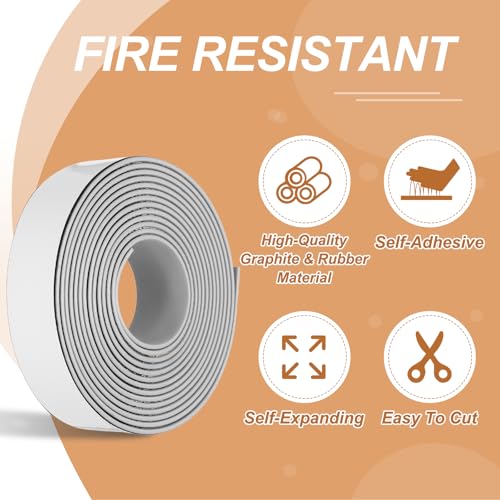 2PCS Smoke Fire Seal Strip 9.8Ft 30mm/1.18" Wx 2mm/0.08" T Grey - color: Gray, size: 9.8FT x 30mm / 1.18" W x 2mm / 0.08" T