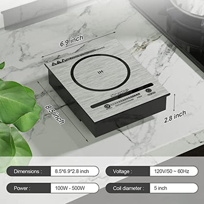 500W Mini Portable Induction Cooktop for Moka Pot & Small Cookware - style: Mini Portable Induction Cooktop 500W/110V