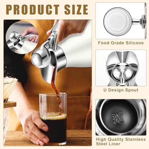 Uiifan 2 Pcs 68oz Thermal Coffee Carafe, Black, White - color: Black/White