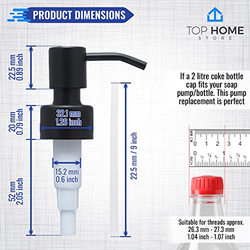 Replacement Soap Pump Heads for Bottles, Black Matte, 2-Pack - color: Black Matte, size: 2 Pack