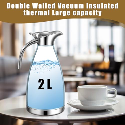 Uiifan 2 Pcs 68oz Thermal Coffee Carafe, Khaki Blue - color: Khaki Blue