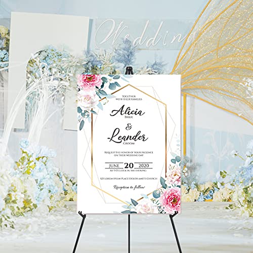 63'' Easel Stand for Wedding Sign & Poster, Adjustable Easels for Display - color: Black 1PC