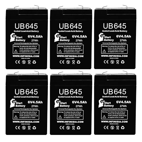 6X 6V UB645 6 Volt 4.5AH Exit Sign Battery Replacement