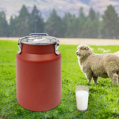 YIYIBYUS Commercial Stainless Steel Food Storage Container 12L Airtight - 3.2Gal Metal Canister for Kitchen Restaurant Pantry - Locking Lid Dry/Wet Food Organizer for Rice, Coffee, Pet Food (Red)