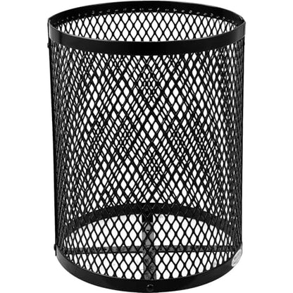 Global Industrial Outdoor Diamond Steel Trash Can with Rain Bonnet Lid and Plastic Liner, 36 Gallon Capacity, Black, Commercial Trash Can, 23-1/2" Diameter, 40-1/2"H - color: Black