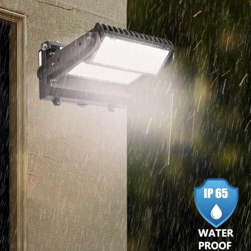 Rotatable LED Wall Pack Light with Dusk to Dawn Photocell, 120W 16800LM 600-800W HPS/HID Equiv., 5000K Daylight ETL Commercial Outdoor Security Lighting for Warehouse, Entrance, Parking, Garage - size: 120W