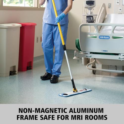 Rubbermaid Commercial Products HYGEN Microfiber Quick-Connect Mop Frame 18 inch Silver for Janitorial/Professional/Industrial Cleaners for Heavy-Duty Floor Cleaning/Mopping/Dusting - style: Mop Frame