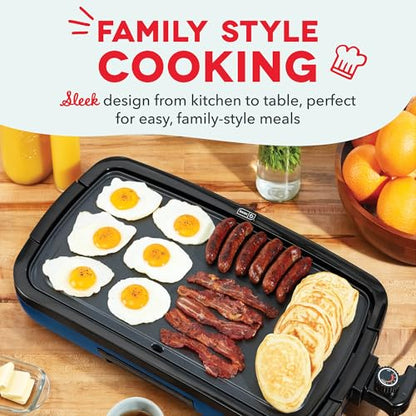 Dash Deluxe Everyday Electric Griddle, Removable Nonstick Plate, Navy - color: Navy