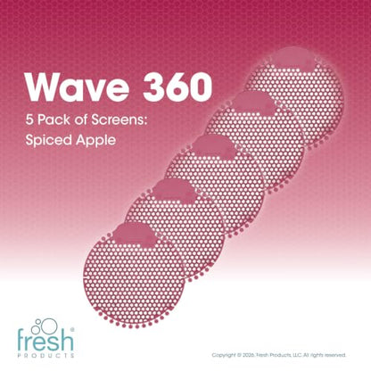 Fresh Products Wave 360 Urinal Screen for heavy duty jobs Mens Urinals 60 day protection double sided technology fewer change outs and less mess 5 pack Spiced Apple