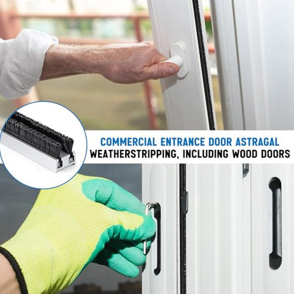 Pushglossy 4 Pcs 48inch Commercial Door Astragal Seal with Weatherstripping - size: 48 Inch