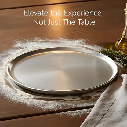 Restaurantware Met Lux 14 Inch Commercial Pizza Pan 1 Coupe Style Pizza Cooking Tray - Heavy-Duty 18-Gauge Aluminum Round Baking Tray Oven-Baking For Pizzas & More - size: 14"
