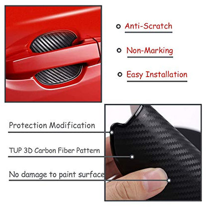 Universal 3D Carbon Fiber Car Door Handle Protection Film-S - color: Black, size: S