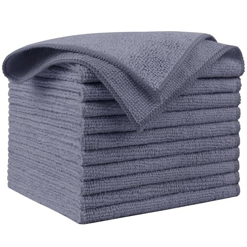AIDEA Microfiber Cleaning Cloth Grey 10PK, Microfiber Towels 12"×12" - color: Grey, size: 10PK