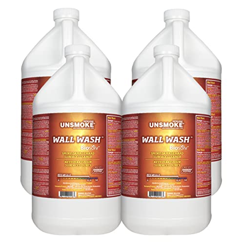 Wall Wash with Biosolv, Smoke Damage Degreaser, 1 Gal, 4 Pack - size: 128 Fl Oz (Pack of 4)