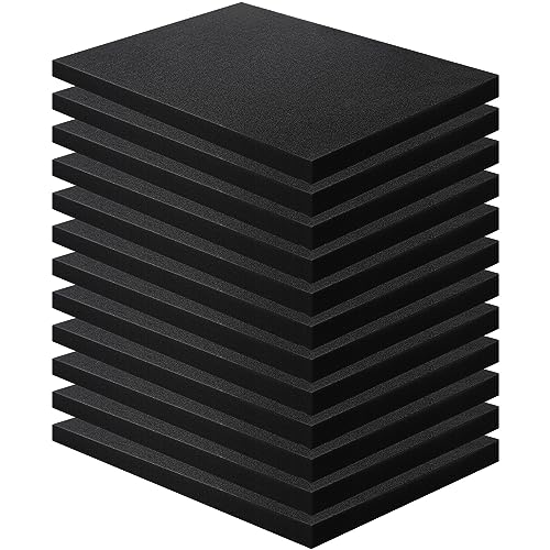 12 Pcs Polyurethane Foam Sheets, 12" X 16" X1" Tool Box Polyurethane Pads