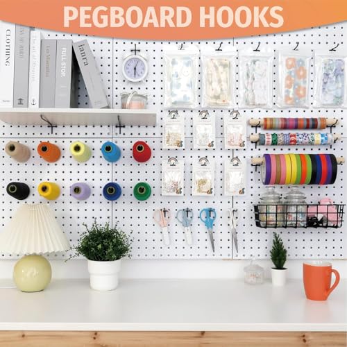 HUHOLE 50 Pack 6 Inch Black Pegboard Hooks Metal Hangers - color: Black, size: 6 Inch