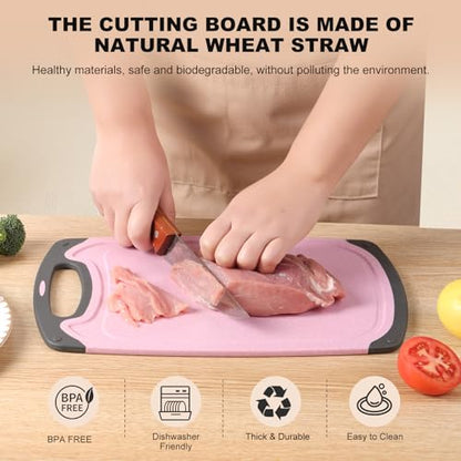 3-Piece Kitchen Cutting Board Set, Dishwasher Safe, Juice Grooves