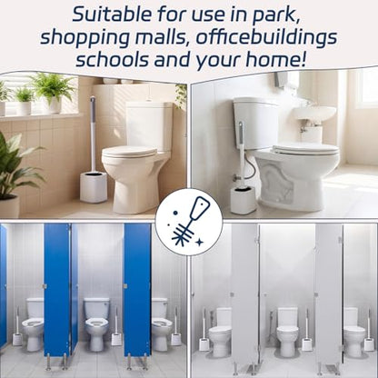 12 Set 17.72" Toilet Brush and Holder Bulk for Bathroom