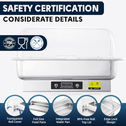 9QT Electric Chafing Dish Buffet Server with Temperature Control - size: 604-Full Pan