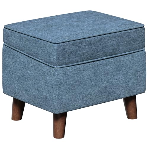 FAGAGA Foot Rest with Adjustable Cover, Storage Ottoman Dorm - color: Blue, size: 15.8"D x 18.5"W x 15.8"H