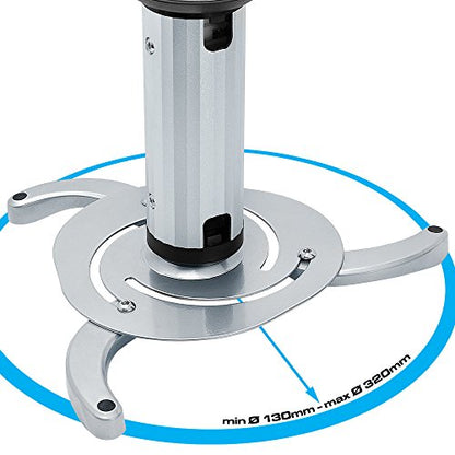 Cmple - Universal Adjustable Ceiling Projector Mount, 360 Degree Swivel Rotatable Projector Bracket - Max 22lbs (Silver) - color: 22LB - 12.5Inch
