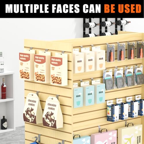 49.5”W x 24”D x 54”H - Retail Slatwall Gondola Display with 3” Slat wall Units，Maple Versatile H-Unit Slatwall Display Stand - color: Maple