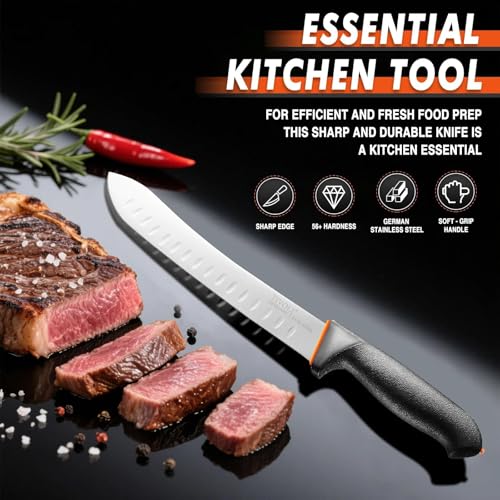 TIVOLI Bullnose Knife 10 Inch - Butcher Knife with Non-Slip Softgrip - size: 10"