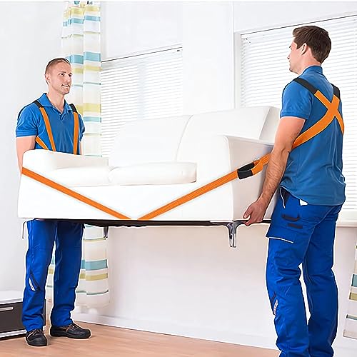 Moving Straps Adjustable, Furniture Moving Lifting Straps for 2 Movers，Shoulder Lifting System for Move Furniture, Appliances, Mattresses, Heavy Objects up to 800 lbs - color: Orange New