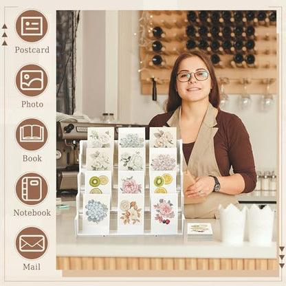 Yuntau 4 Tier Greeting Card Display Stand, White - color: White, size: 4 Tier