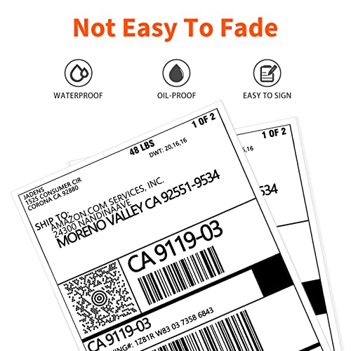 JADENS Direct Thermal Shipping Label, 4x6-350 Labels, Commercial Grade - color: White