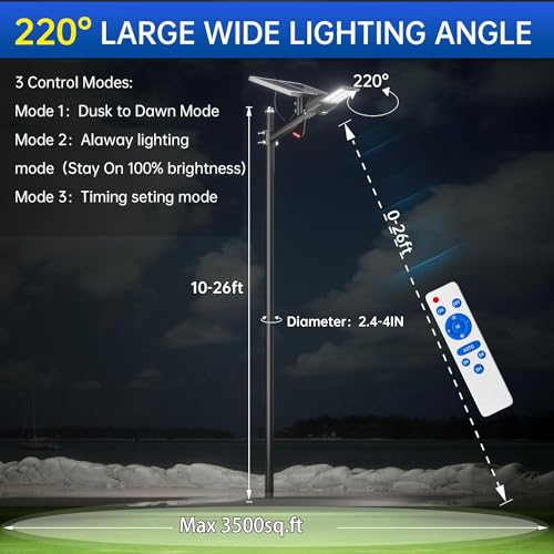 JAYNLT Y-13000W Solar Street Lights Outdoor, Commercial Parking Lot Lights - size: 3X-Large