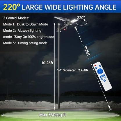 JAYNLT Y-13000W Solar Street Lights Outdoor, Commercial Parking Lot Lights - size: 3X-Large