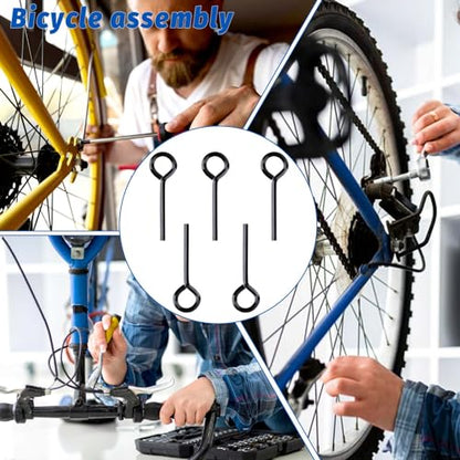 Abeillo 5 Pack 5/32 Allen Wrench Standard Hex Dogging Key with Full Loop, Solid Metal Allen Key Set for Push Bar Panic Exit Devices - size: 5/32in