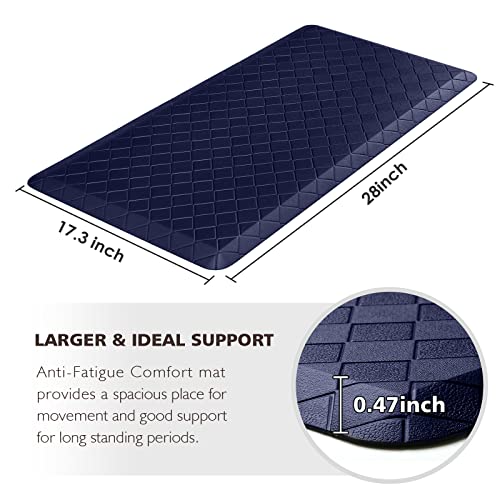 HappyTrends Kitchen Mats for Floor Cushioned Anti-Fatigue Kitchen Rugs - color: Blue, size: 28"L x 17.3"W x 0.5"Th