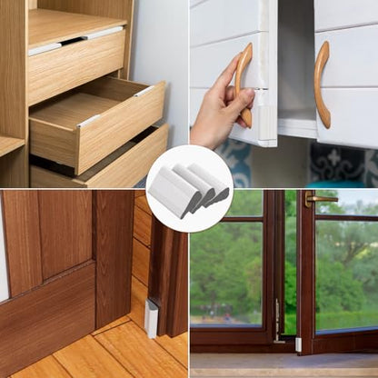 Wedge-Shape Window Weather Stripping Door Frame Seal 2Pcs×196” White - color: White, size: 2pcs×196“