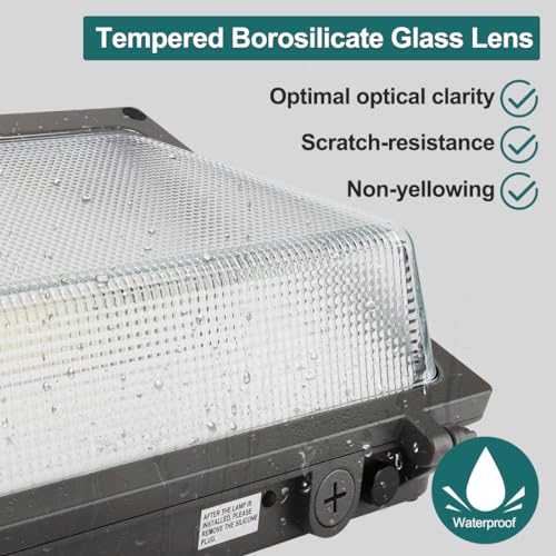 kadision LED Wall Pack with Photocell, 150W/120W/100W, Glass Lens, 4-Pack