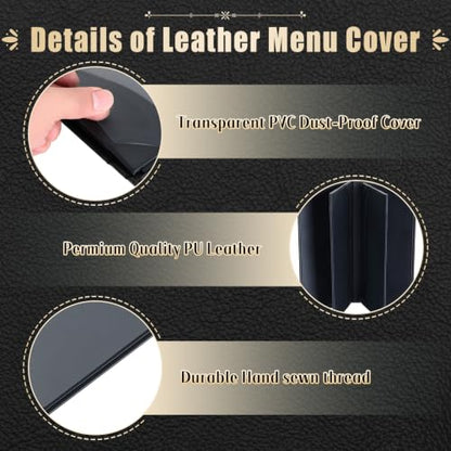 10pcs 6 View Restaurant Menu Covers 4.25 x 11" with PVC Cover - size: 10 pcs/4.25 x 11"/6 views