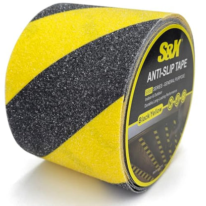 S&X Anti Slip Tape 4in x 33ft Grip Tape for Stairs & Ramps, Black/Yellow - color: Black/Yellow, size: 4" X 33'