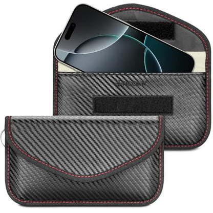 TICONN 2PK Faraday Bag for Car Key Fob, Anti-Theft NFC RFID Blocking Pouch - color: Black, size: Large