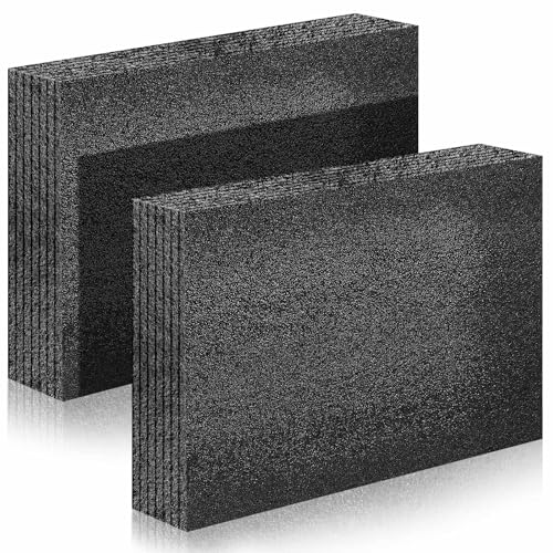 Hoolerry 2 Pcs Polyethylene Foam Block, 12" X 8" X 2", Black - size: 12" X 8" X 2"