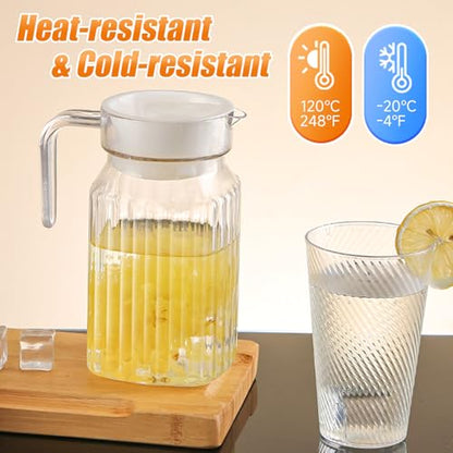 17 oz Small Plastic Carafe with Lid and Spout, 500ml Small Clear Water Jug for Hot/Cold Water, Iced Tea Pitcher for Coffee, Mini Juice and Homemade Beverage Carafe (500ml) - size: 16.9 Ounces